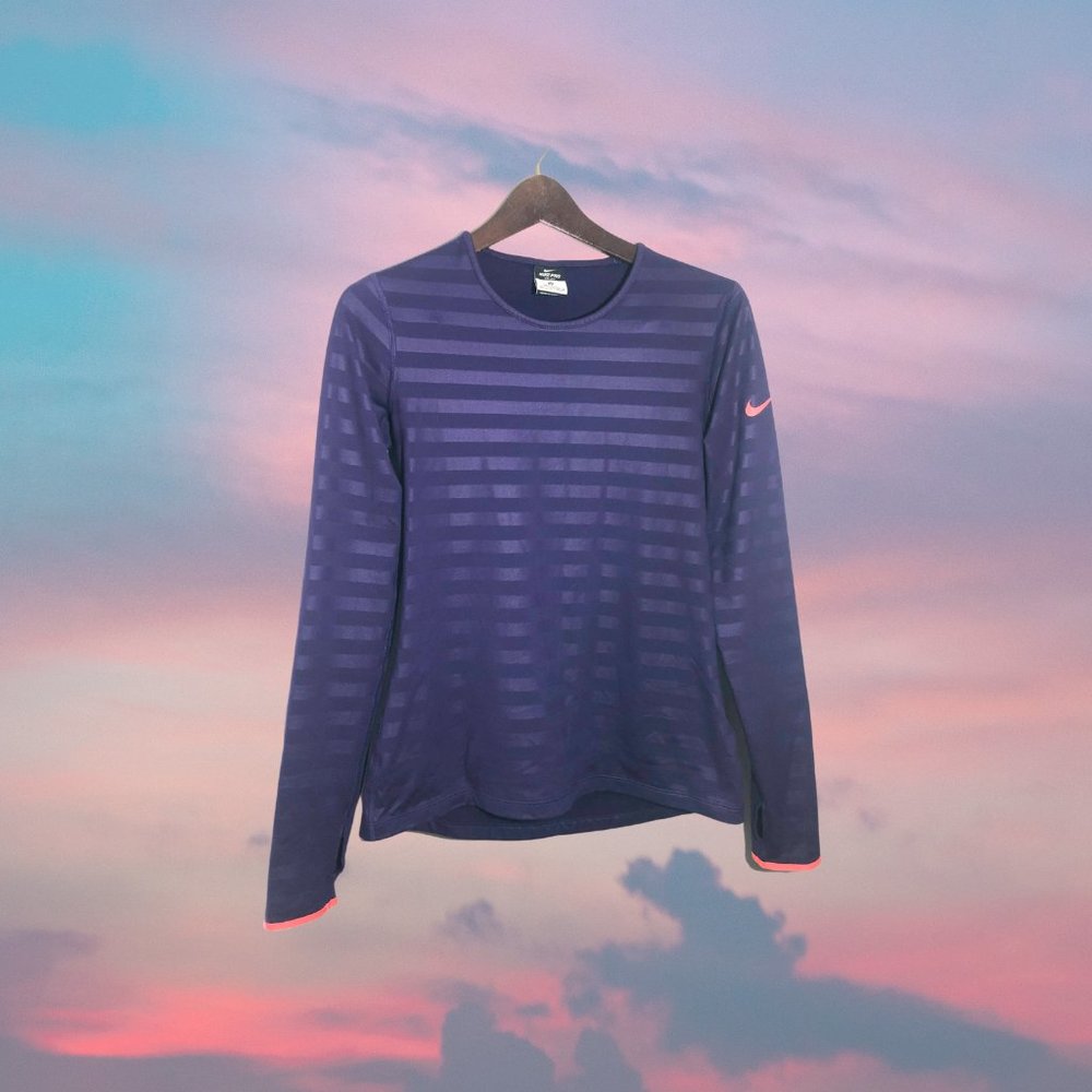 Nike Pro Dri-Fit Long Sleeve Crew Neck Pullover Purple
